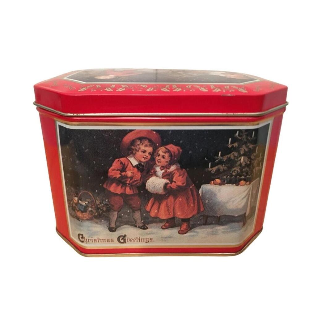 The Tin Box Company of Americah Christmas Greetings Tin